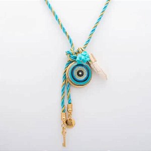 MINI PENCA FIO MARROQUINO AZUL OLHO GREGO