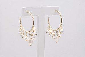 BRINCO ARGOLA CACHO DE PÉROLAS