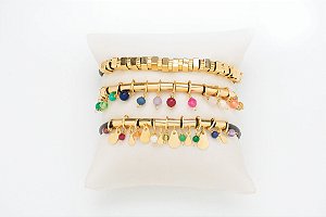PULSEIRA COURO GEOMETRICA