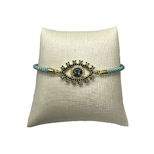 PULSEIRA ELOS FIO DE SEDA OLHO GREGO PEDRAS