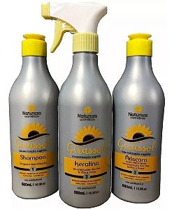 Natureza Cosméticos Cauterização Capilar Girassol 3 Passos