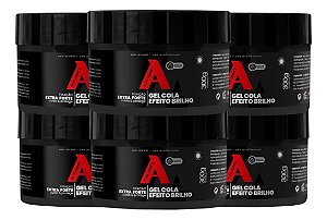 Gel Cola Incolor Fixação Extra Forte 300gr Alfa Looks 6 Unid