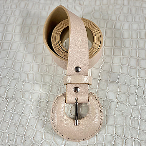 CINTO JULIANA NUDE : COURO LEGÍTIMO - LARGURA DO CINTO 2,8CM