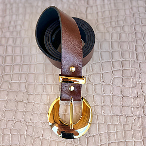 CINTO KARINE CHOCOLATE - COURO LEGÍTIMO - LARGURA DO CINTO 3,0CM