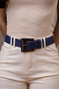 CINTO ROBERTA AZUL MARINHO - COURO LEGÍTIMO - LARGURA DO CINTO 4,0CM