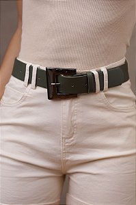 CINTO ROBERTA VERDE - COURO LEGÍTIMO - LARGURA DO CINTO 4,0CM