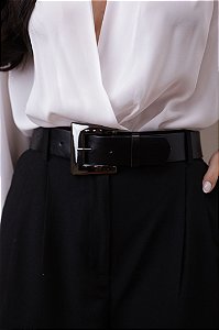 CINTO ROBERTA PRETO - COURO LEGÍTIMO - LARGURA DO CINTO 4,0CM