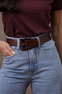 CINTO ROBERTA CHOCOLATE - COURO LEGÍTIMO - LARGURA DO CINTO 4,0CM