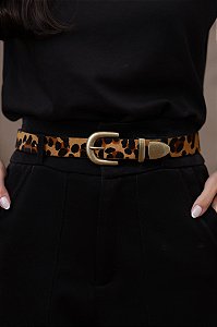 CINTO BIANCA ONÇA - COURO LEGÍTIMO - LARGURA DO CINTO 2,5CM