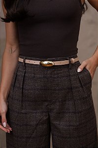 CINTO ISA NUDE - COURO LEGÍTIMO - LARGURA DO CINTO 1,5CM