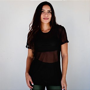 Blusão de tule preto