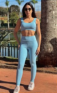 Calça legging Flow azul claro