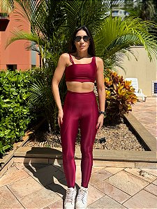 Calça legging essence marsala