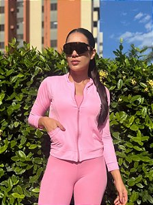 Jaqueta dryfit rosa