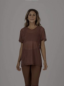 Blusão de tule marrom