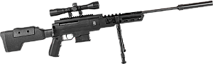 CARABINA DE PRESSÃO BLACK OPS SNIPER 5.5MM GÁS RAM + LUNETA + BIPÉ