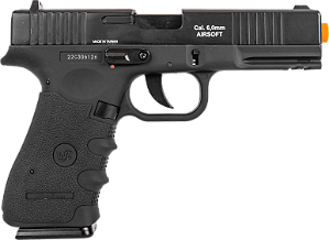 PISTOLA DE AIRSOFT A GÁS GBB CO2 W119 SLIDE METAL C/ BLOWBACK - WINGUN
