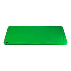 Tabua Corte Polietileno 50x30x1,0Cm Com Canaleta Verde