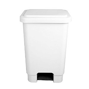 Lixeira De Plástico Com Pedal  Haste Plastica - 100L Branco