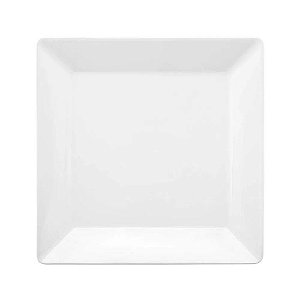 Prato Raso Quartier White Quadrado 26,5x26,5 cm - 12 Peças