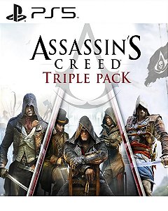 Assassins Creed Triple Pack Black Flag Unity Syndicate PS5 Mídia Digital