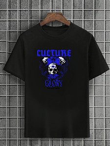 Camiseta Masculina Preta 100% Algodão Butterflies Culture