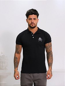 Polo Masculina – Preto Clássico