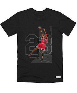 Camiseta Masculina Preta 100% Algodão MJ23