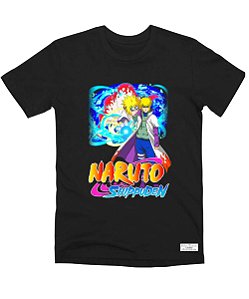 Camiseta Masculina Preta 100% Algodão Naruto shippuden