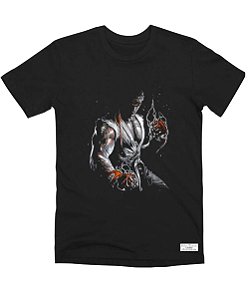 Camiseta Masculina Preta 100% Algodão Street Fight Ryu
