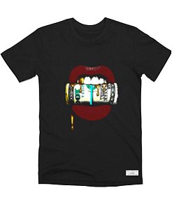 Camiseta Masculina Preta 100% Algodão Money