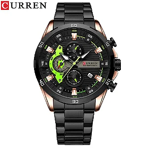 Relógio CURREN 8402 Masculino – Estilo, Resistência e Elegância em Aço Inoxidável