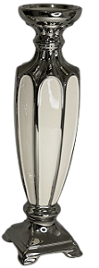 CASTIÇAL CROMADO COM BRANCO G