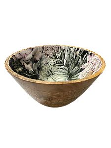 SALADEIRA FLORAL PRETO