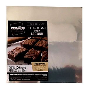 FOLHA TRANSPARENTE PARA BROWNIE - TAM 20X20CM - COM 100 UNIDADES - CROMUS