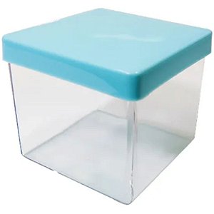 CAIXINHA ACRÍLICA PARA LEMBRANCINHA COM TAMPA AZUL BB 5X5CM - COM 10 UNIDADES - VEMAN PLAST