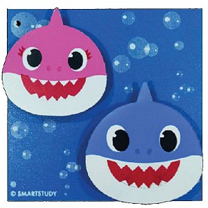 PLACA EM MDF MAMÃE SHARK E PAPAI SHARK FESTA BABY SHARK - 01 UNIDADE - GRINTOY