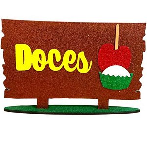 PLACA EM MDF - "DOCES" - 01 UNIDADE - MAKE FESTAS