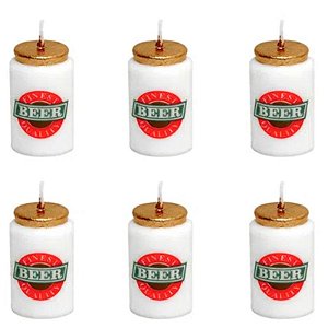 VELA DE ANIVERSÁRIO CERVEJA - COM 06 UNIDADES - SILVER FESTAS