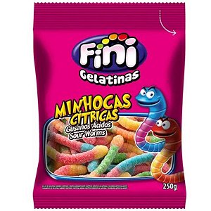 BALA DE GELATINA FINI  MINHOCAS CÍTRICAS 250G - FINI