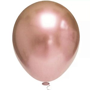 BALÃO PLATINO 16" APROX. 40CM - ROSE GOLD - COM 12 UNIDADES - PIC PIC