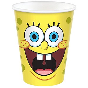COPO DE  PAPEL FESTA BOB ESPONJA - 180ML - COM 08 UNIDADES - REGINA FESTAS