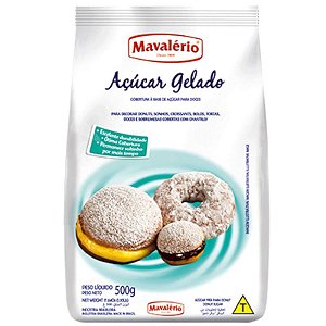 AÇÚCAR GELADO PARA COBERTURA  DE DOCES E SOBREMESAS - COM 500G - MAVALÉRIO