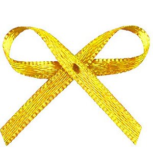 LAÇO DE CETIM MOSQUITINHO - AMARELO OURO- COM 50 UNIDADES - MEGA LAÇOS