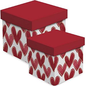 CAIXA CUBO LOVER - 01 UNIDADE - TAM M 15X15X15CM  -  CROMUS