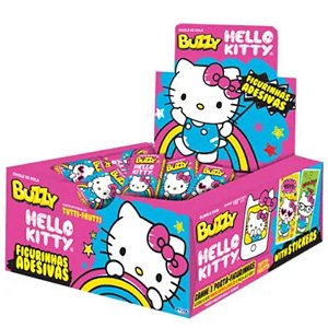 CHICLETE  HELLO KITTY  TUTTI FRUTTI - 400G COM 100 UNIDADES - BUZZY