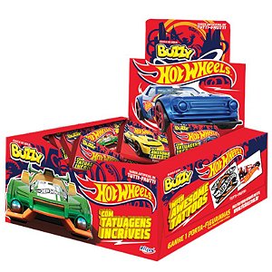 CHICLETE HOTWHEELS TUTTI FRUTTI - 400G COM 100 UNIDADES - BUZZY