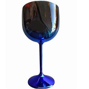 TAÇA DE GIN DEGRADÊ AZUL ROYAL/PRETO ONIX METALIZADA - 01 UNIDADE - MAR PLÁSTICOS