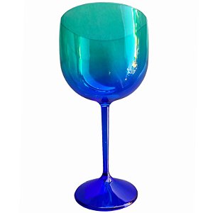 TAÇA DE GIN DEGRADÊ AZUL/VERDE- 01 UNIDADE - MAR PLÁSTICOS