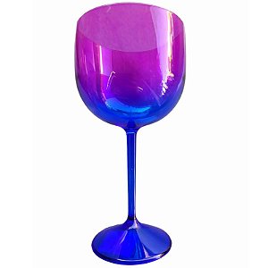 TAÇA DE GIN DEGRADÊ AZUL/PINK - 01 UNIDADE - MAR PLÁSTICOS